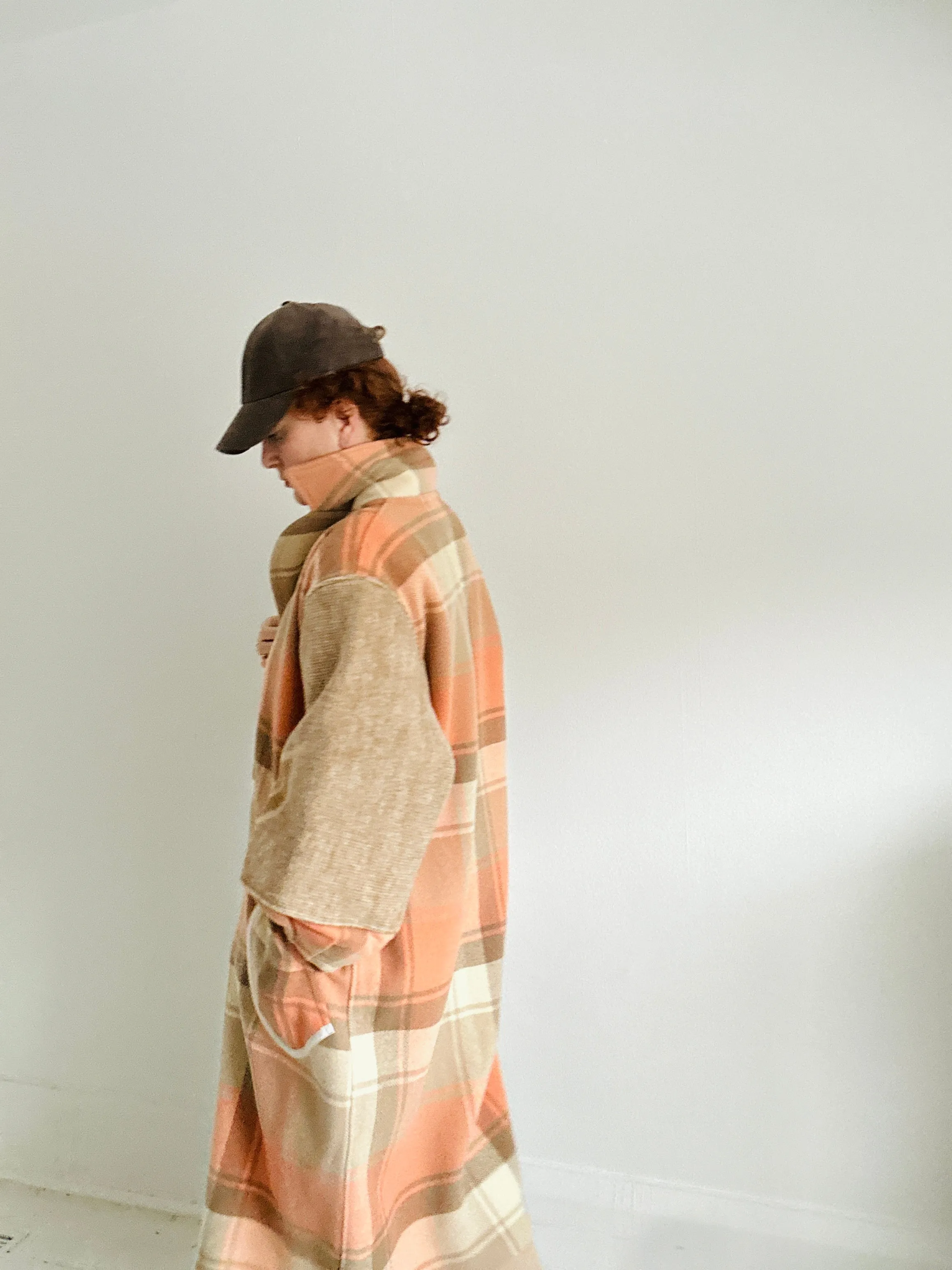 Trench with Vintage Wool Blankets Size XL/2X #TRENCH1