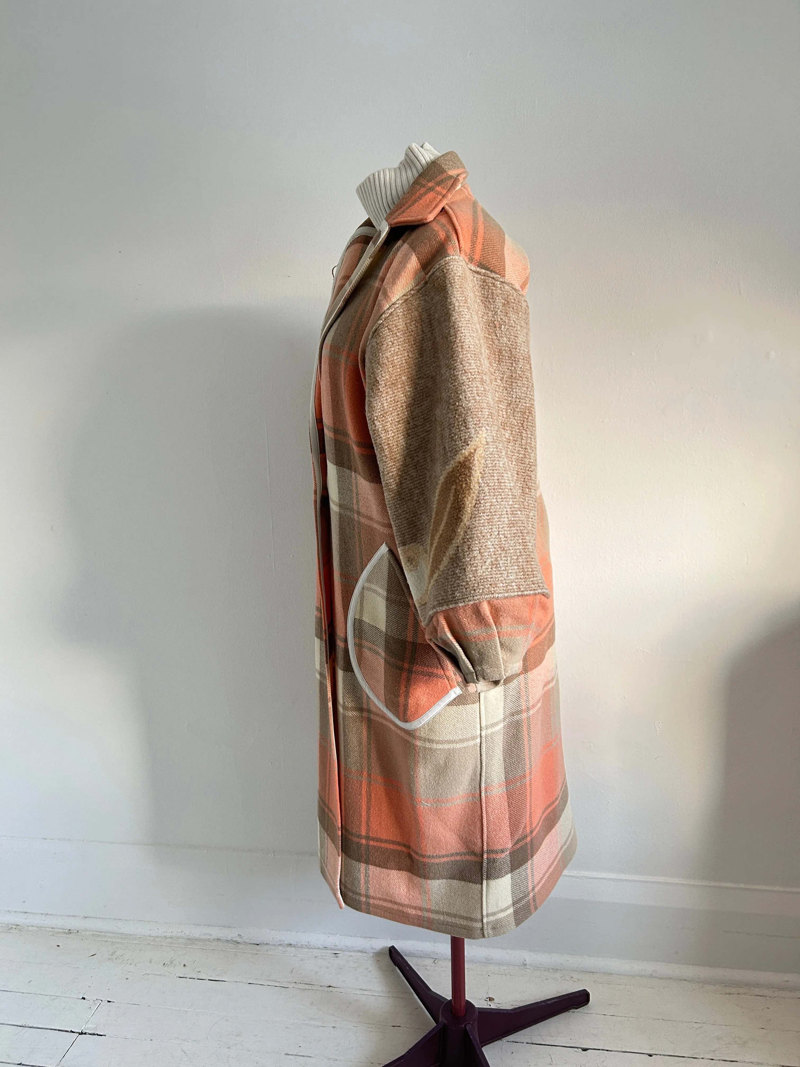 Trench with Vintage Wool Blankets Size XL/2X #TRENCH1