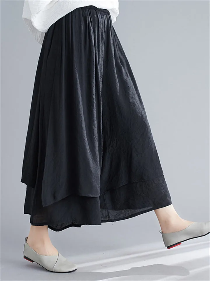 Trendy Solid Color Wide Leg Pants With Pockets