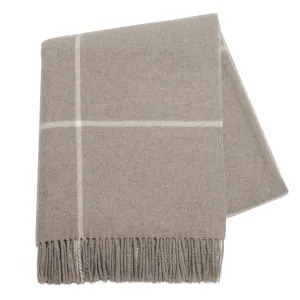 Windowpane Cashmere Throw Taupe by Lands Downunder