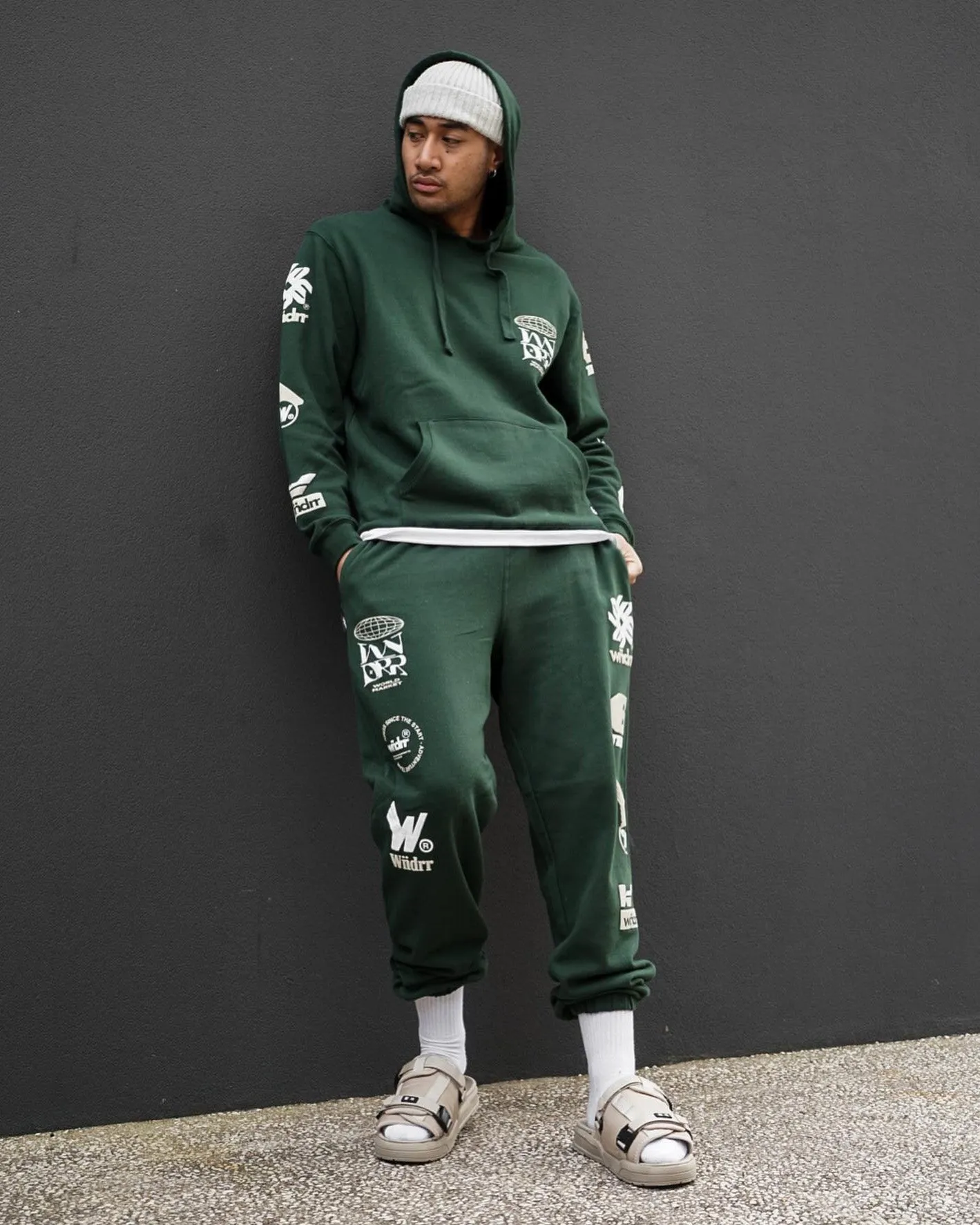 WNDRR Market Track Pants Forest Green